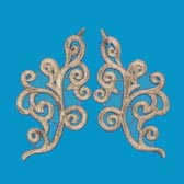 Páros csipke rátét 20x10 cm - GOLD